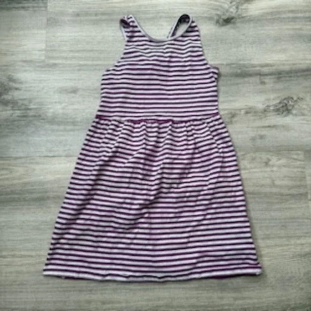 Old Navy‎ Girls Striped Dress Purple White Sleeveless Casual Kids Size M (8)